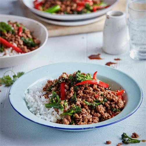 SPICY BEEF MINCE WITH JASMINE RICE